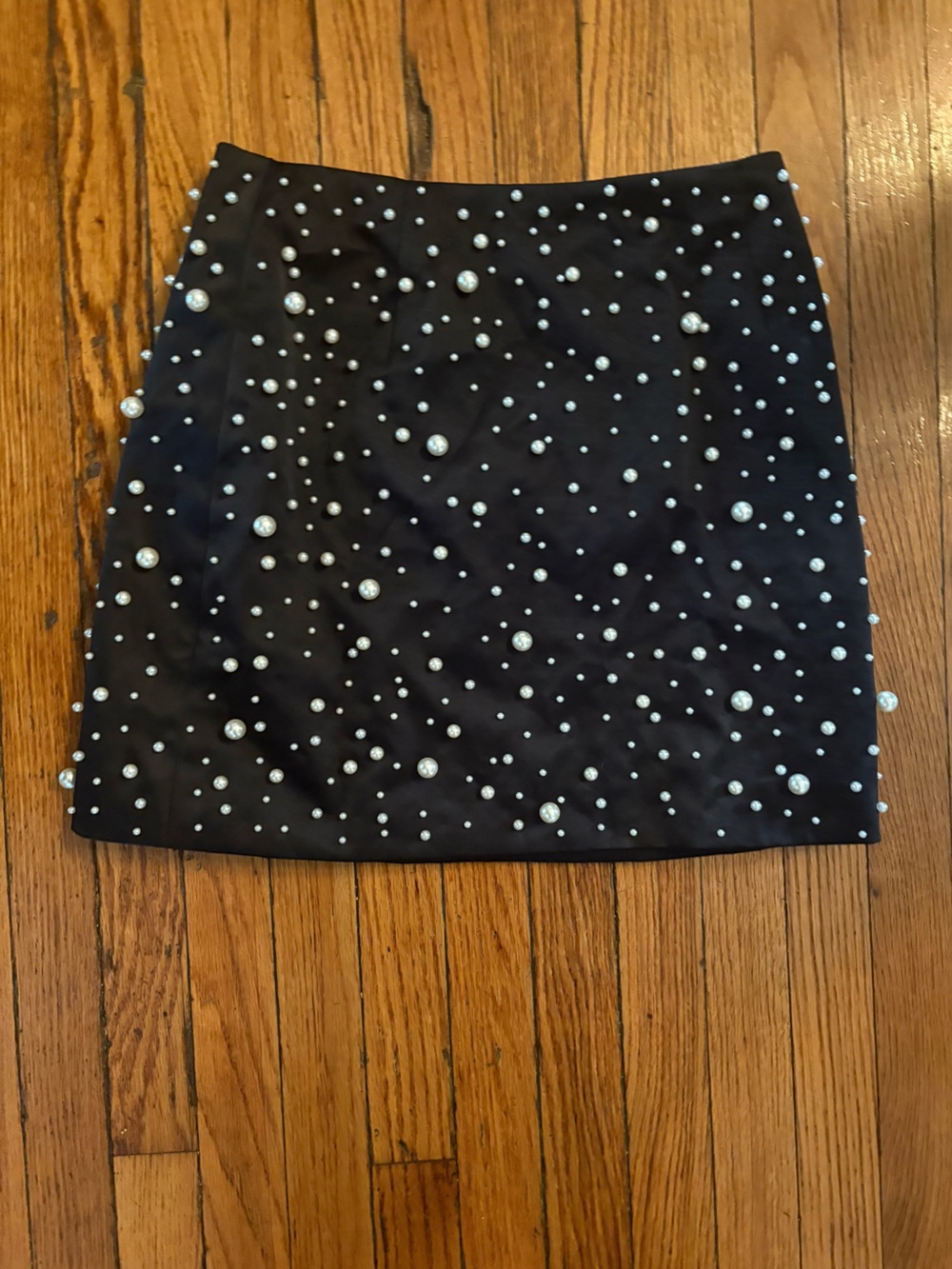 H&M Black Mini Skirt with Pearl Embellishments